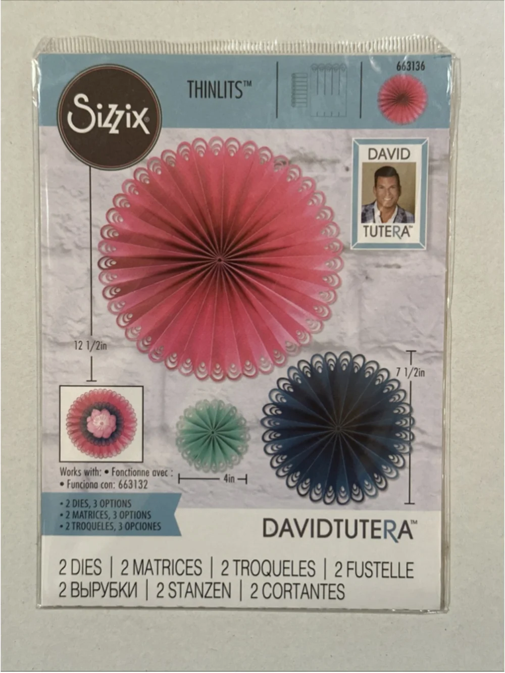 Sizzix David Tutera 663136 Peacock Fan Thinlits Die Set 2pc Party Decor